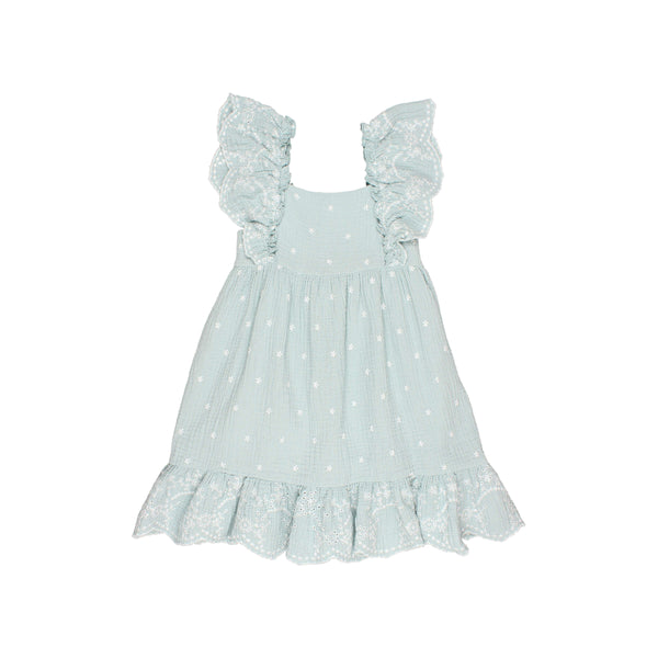 Buho Embroidery Dress Almond