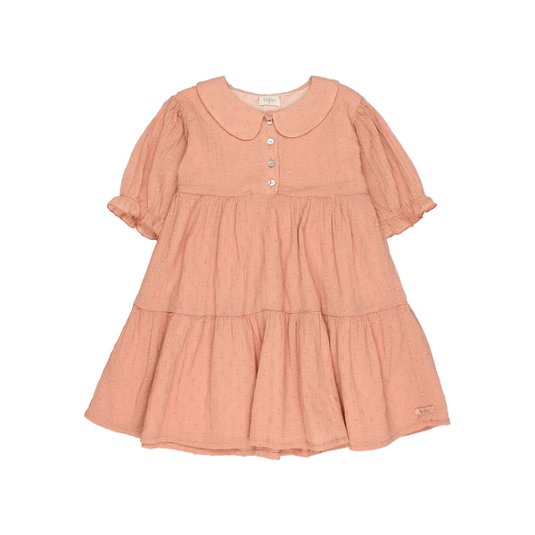 Buho Lurex Plumeti Dress Rose Clay