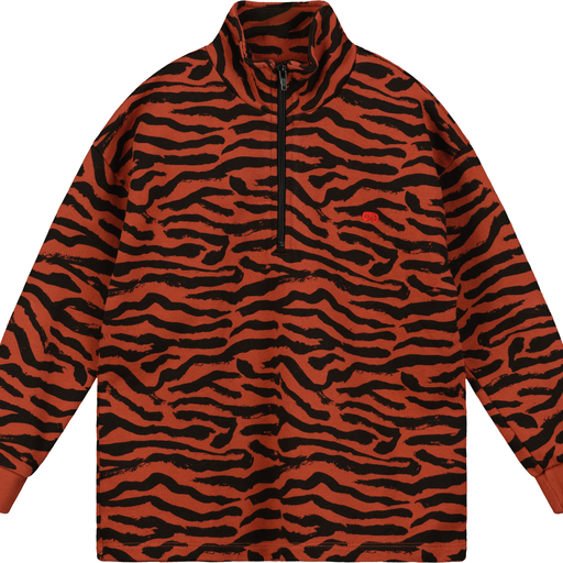 Beau Loves Chilli Oil Tiger Stripe Half Zipped Sweater