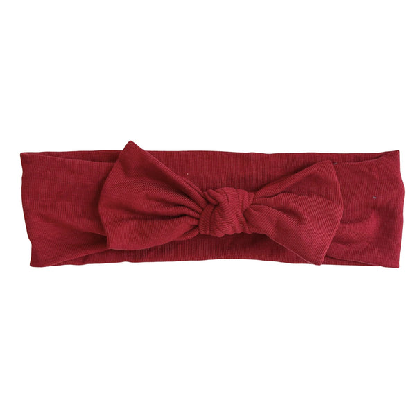 Knot Hairbands jersey bow headwrap cardinal red