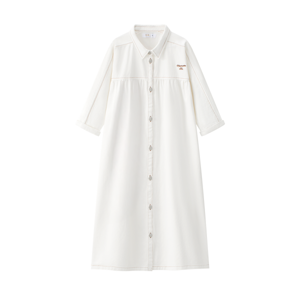 Coco Blanc Denim Dress White 3/4