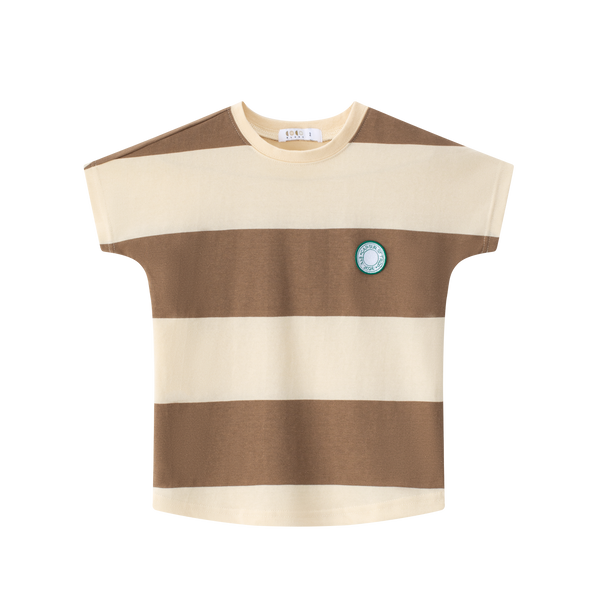 Coco Blanc Brown Boy Striped Tee
