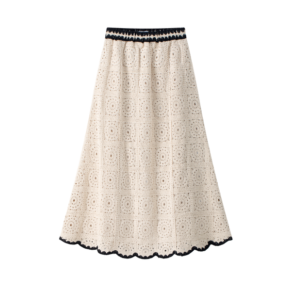 Coco Blanc Cream Crochet Skirt