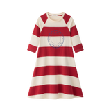 Coco Blanc Red Striped A-line Dress