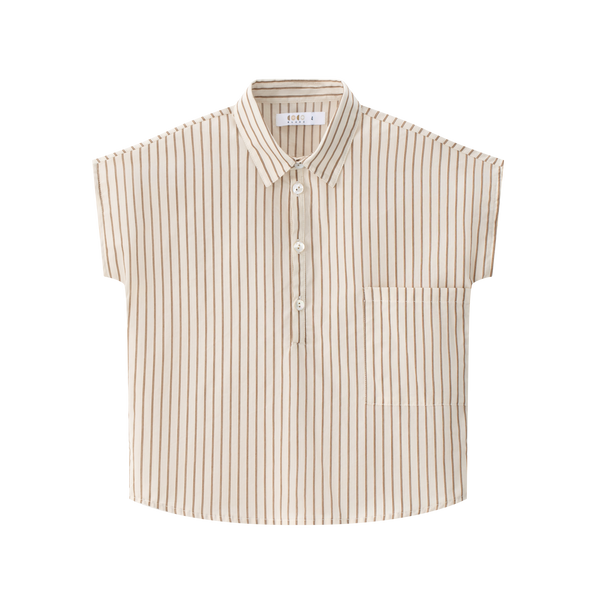 Coco Blanc Oversized Cream Striped Shirt