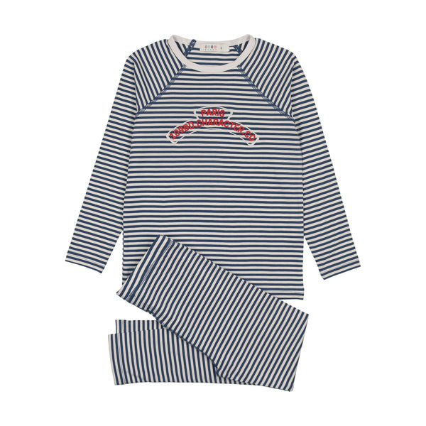 Coco Blanc Crew Pajama Navy/Cream