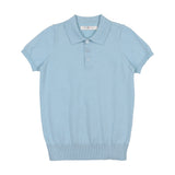 Coco Blanc Boys Knit Polo Pale Blue