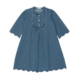 Coco Blanc Denim Scalloped Dress