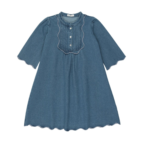 Coco Blanc Denim Scalloped Dress