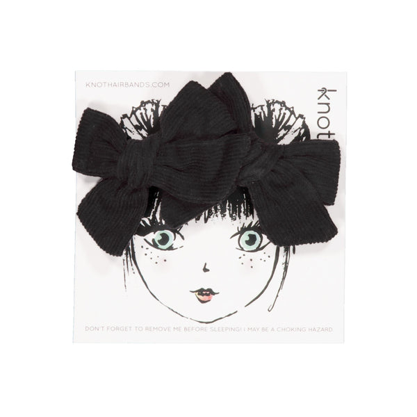 Knot Hairbands corduroy mini bow set blackbird
