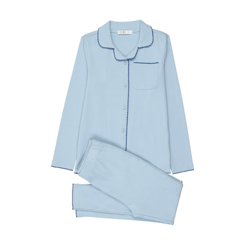 Coco Blanc Cotton Grandpa Pjs Sky Blue