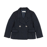 Coco Blanc Boys Blazer Navy Pinstripe