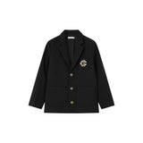 Coco Blanc Woven Blazer Black