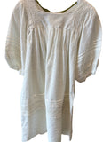 Tocoto Vintage Long Embroidered Cotton Dress Off White