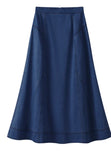 Coco Blanc Blue Denim Stitched Skirt
