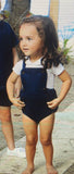 Coco Blanc Denim Baby Romper Dark Blue Denim