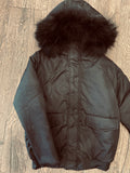 SCOTCH BONNET COAT BLACK CANVAS BLACK FUR