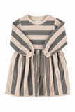 Piupiuchick Short Dress | Ecru & Green W/ Stripes