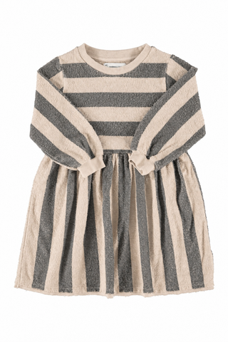 Piupiuchick Short Dress | Ecru & Green W/ Stripes