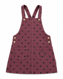 Piupiuchick Knee-Lenght Dress W/ Straps | Pink W/ Black Hearts