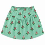 Piupiuchick Knee-Lenght Skirt | Green W/ Big Flowers