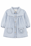 Piupiuchick Knee-Lenght Dress | Fadded Light Blue Denim
