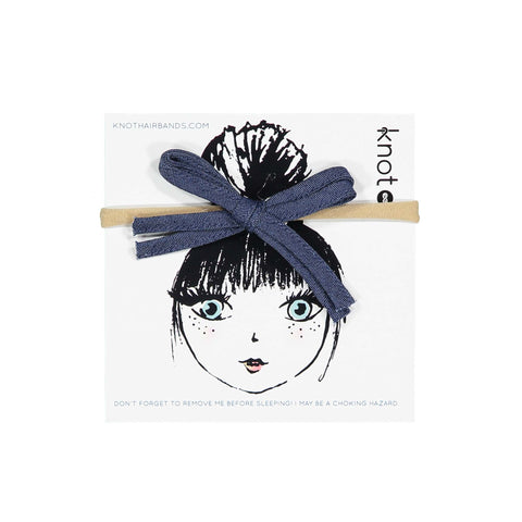 Knot Hairbands Indigo Denim Bow Band
