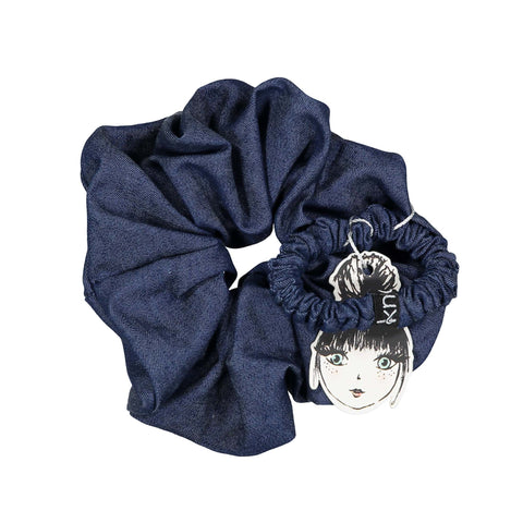 Knot Hairbands Indigo Denim Scrunchie Set