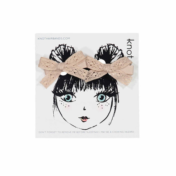 Knot Hairbands Lace Ribbon Bow Set // Blush