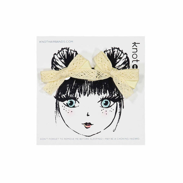 Knot Hairbands Lace Ribbon Bow Set // Butter