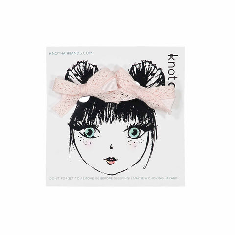 Knot Hairbands Lace Ribbon Bow Set // Petal Pink