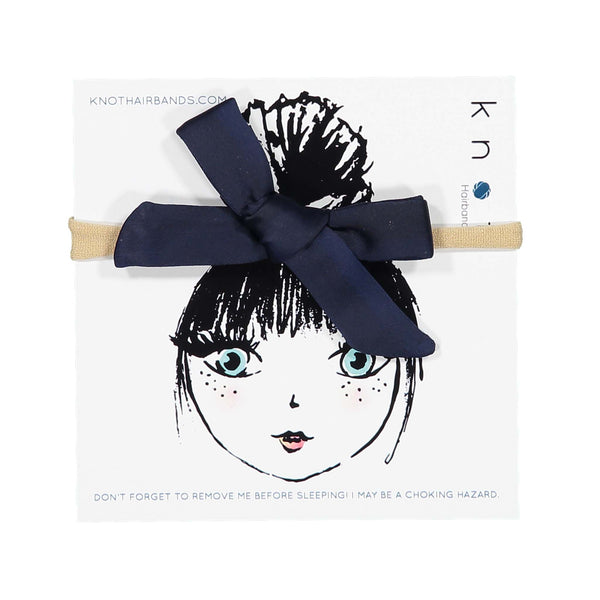 Knot Hairbands Silk Bow Band // Navy