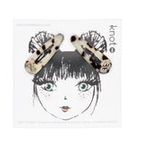 Knot Hairbands tortoise snap clip set dove
