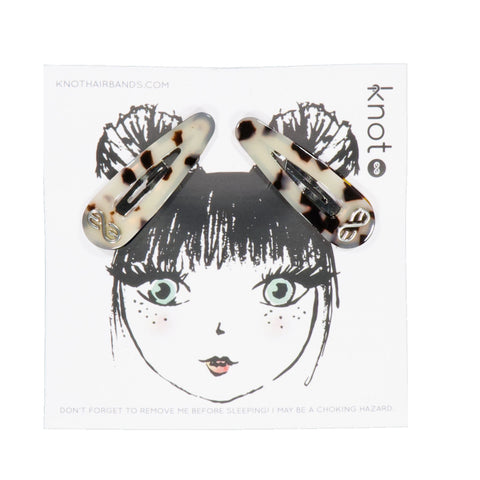 Knot Hairbands tortoise snap clip set dove