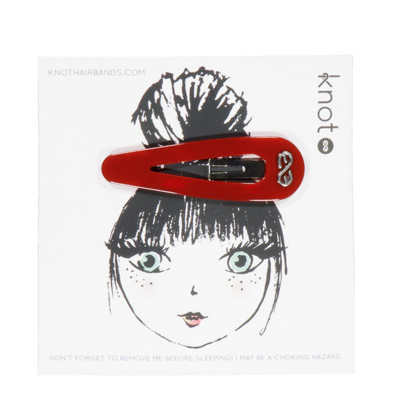 Knot Hairbands tortoise jumbo snap clip cardinal red