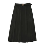 Coco Blanc Long Pleated Skirt Black