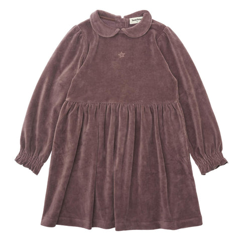 Tocoto Vintage Kid Velvet Dress Plum