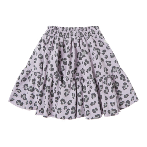 Tocoto Vintage Plush Mini Skirt Animal Print Purple