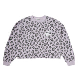 Tocoto Vintage Plush Sweatshirt Animal Print Purple