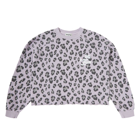 Tocoto Vintage Plush Sweatshirt Animal Print Purple