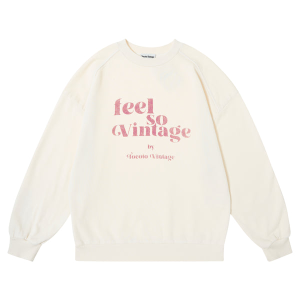 Tocoto Vintage Sweatshirt " Feel So Vintage " Off White