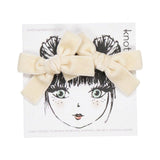 Knot Hairbands wingtip ribbon mini bow set dove