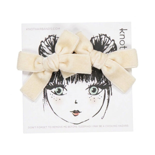 Knot Hairbands wingtip ribbon mini bow set dove