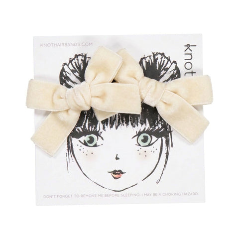 Knot Hairbands wingtip ribbon mini bow set dove