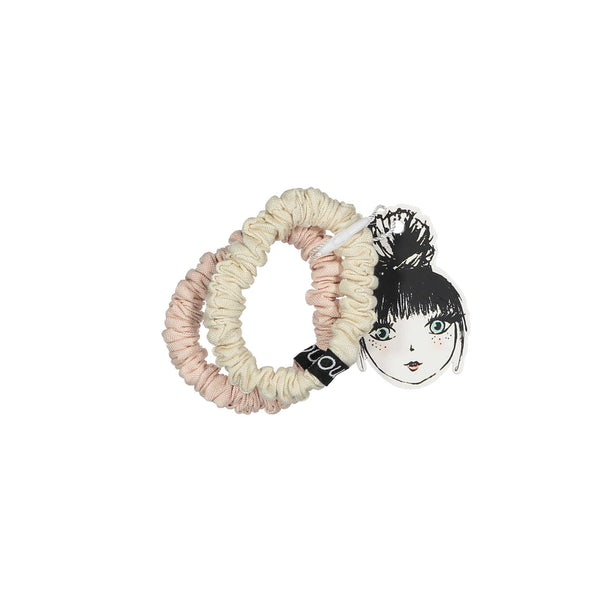 Knot Hairbands Woven Scrunchie Set // Cream + Blush