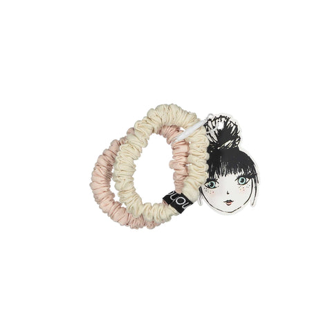 Knot Hairbands Woven Scrunchie Set // Cream + Blush
