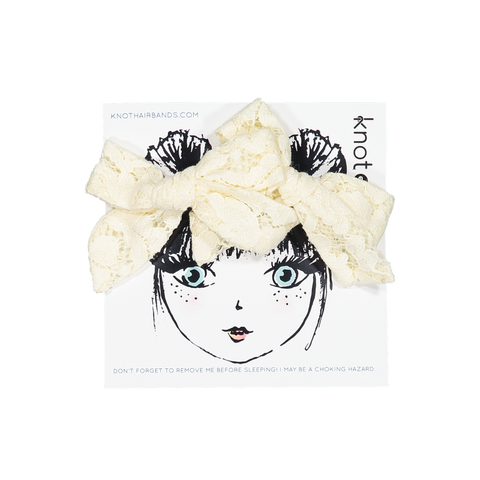 Knot Hairbands Chantilly Bow Set // Cream