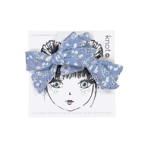 Knot Hairbands Chantilly Bow Set // Blue