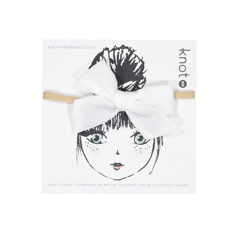 Knot Hairbands Matte Luxe Bow Band // White