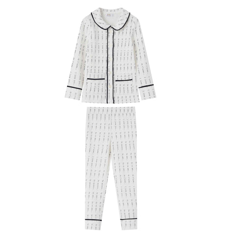 Coco Blanc Printed Collar Pjs Blue